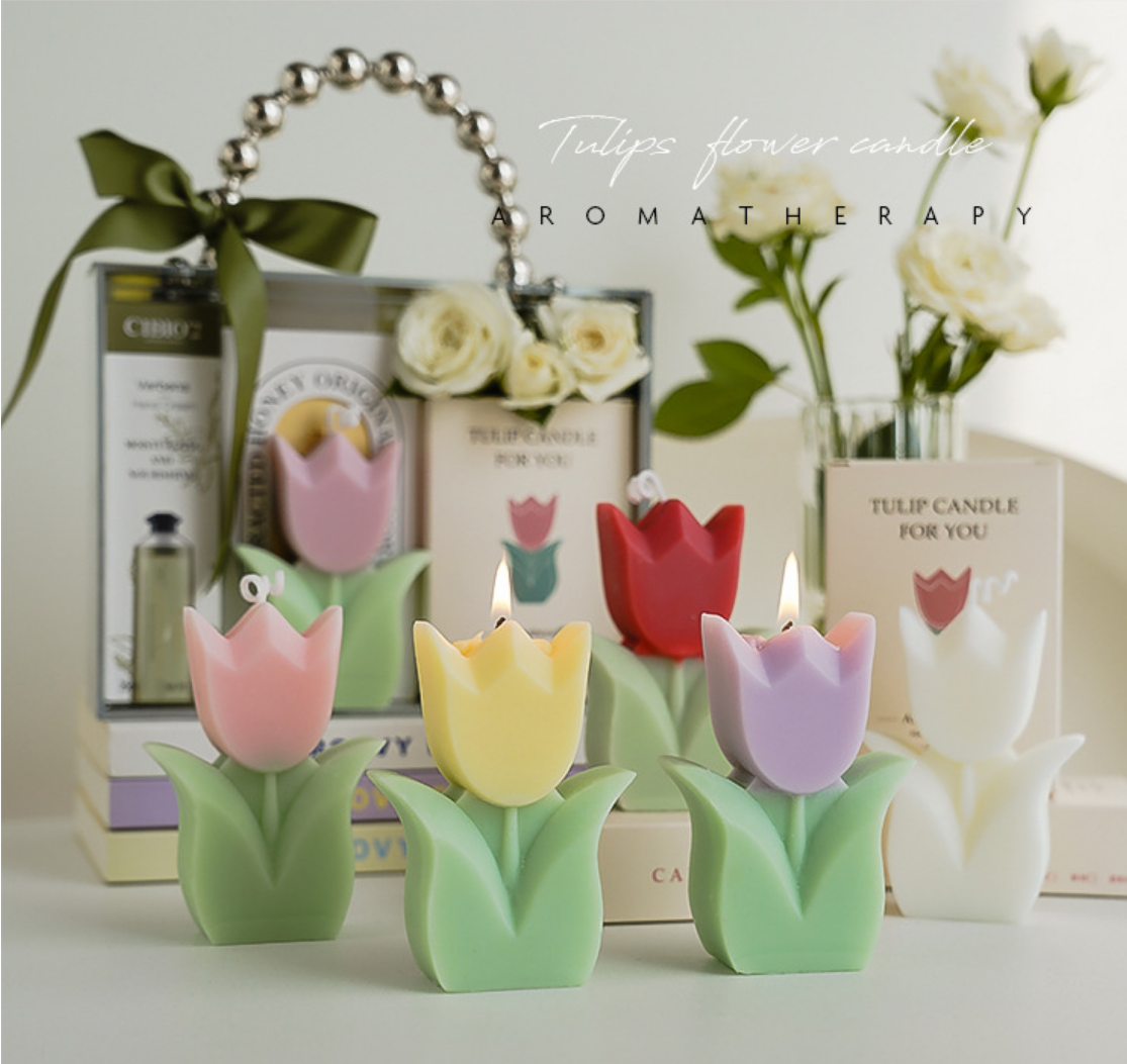 tulipflower design candles