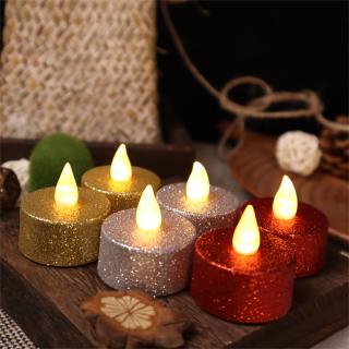 Bougies chauffe-plat LED sans flamme de base à paillettes