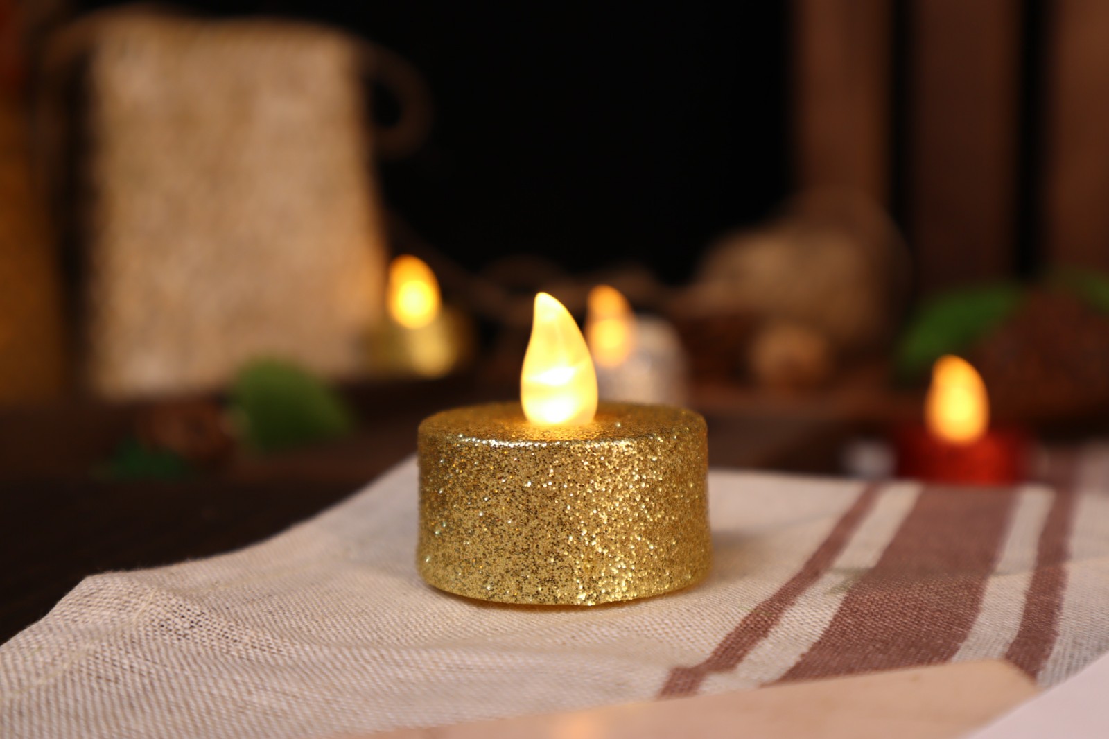 glitter LED candle