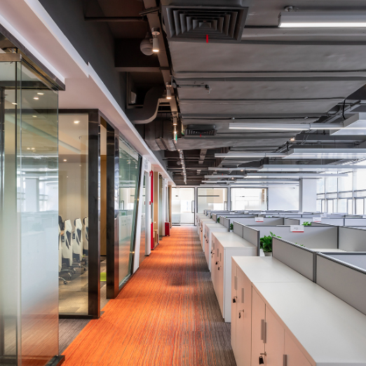 Escala de planta de ambiente de escritório