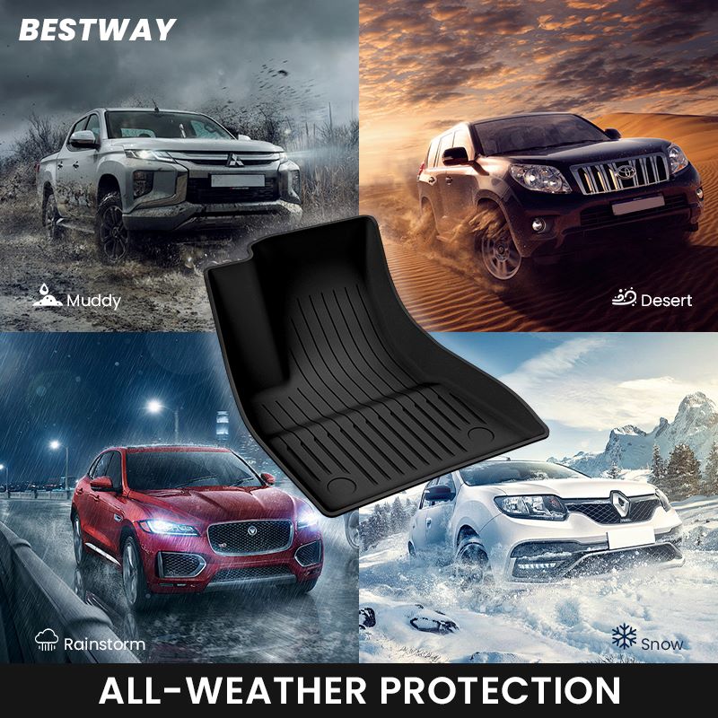 All Weather 3D TPE bilgolvmattor för Toyota Highlander 2016-2024