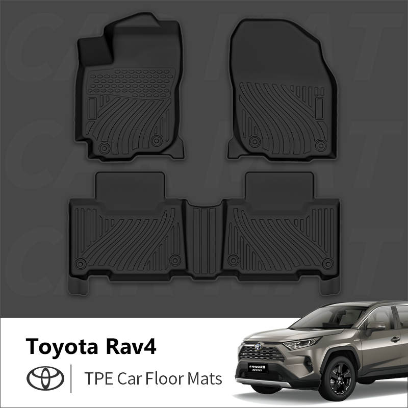 Tapis de sol tous temps pour voiture en TPE 3D, pour Toyota Rav4 2014-2024
