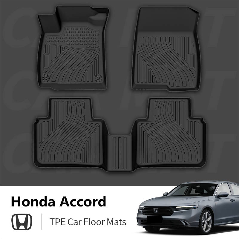 Alla väder 3D TPE bilgolvmattor för Honda Accord 2016-2024