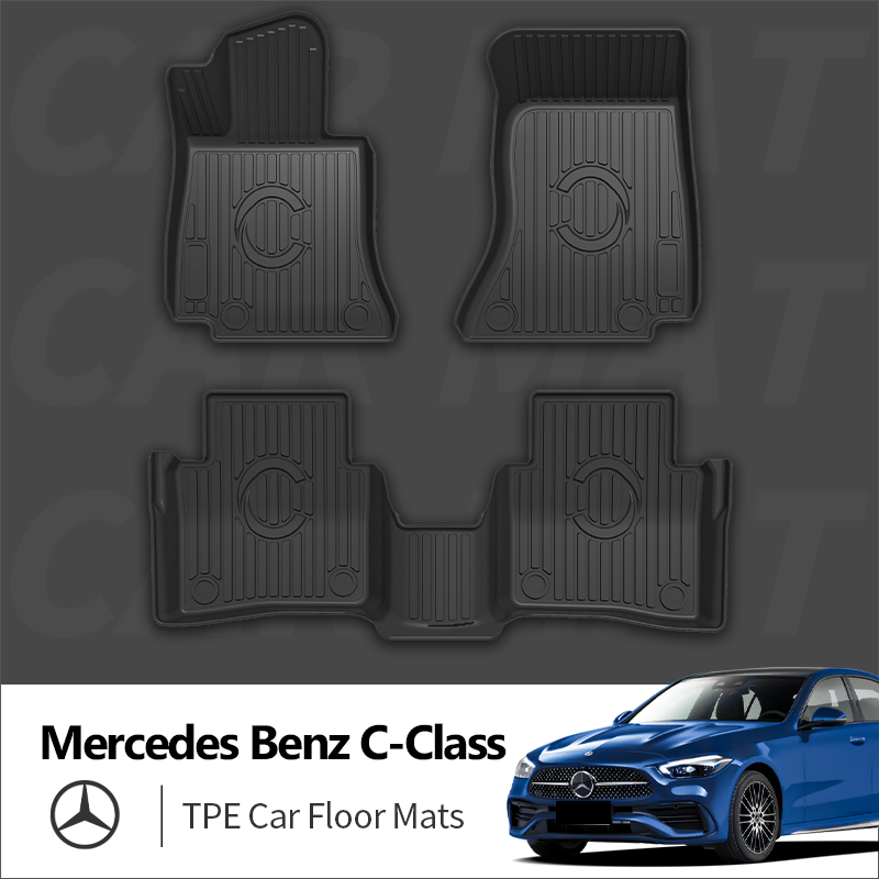 Tapis de sol tous temps pour voiture TPE 3D, pour Mercedes Benz Classe C