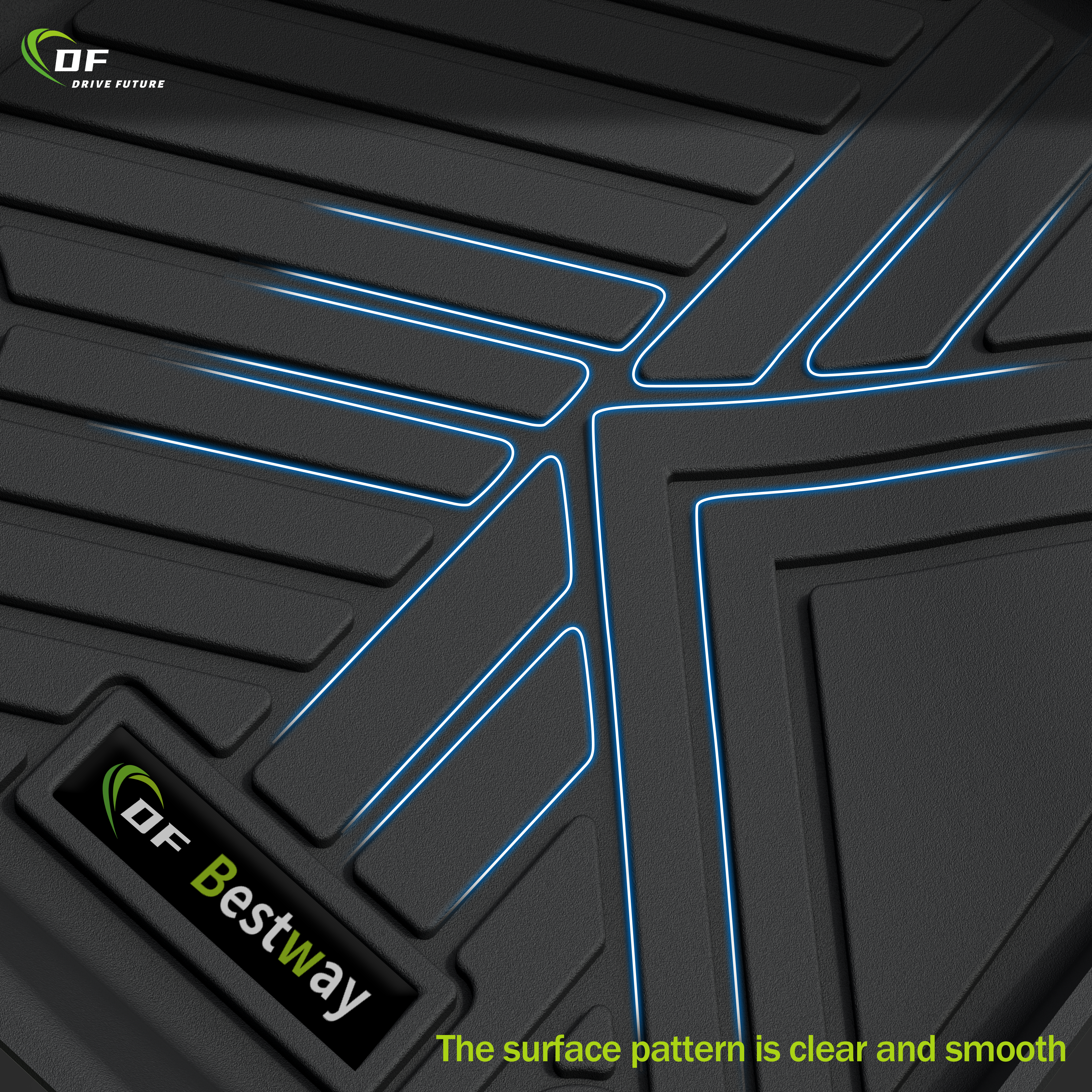 Tapis de voiture de haute qualité 3D TPE Tapis de sol de voiture Imperméable Antidérapant Facile à nettoyer Tapis de voiture pour Ford F-150