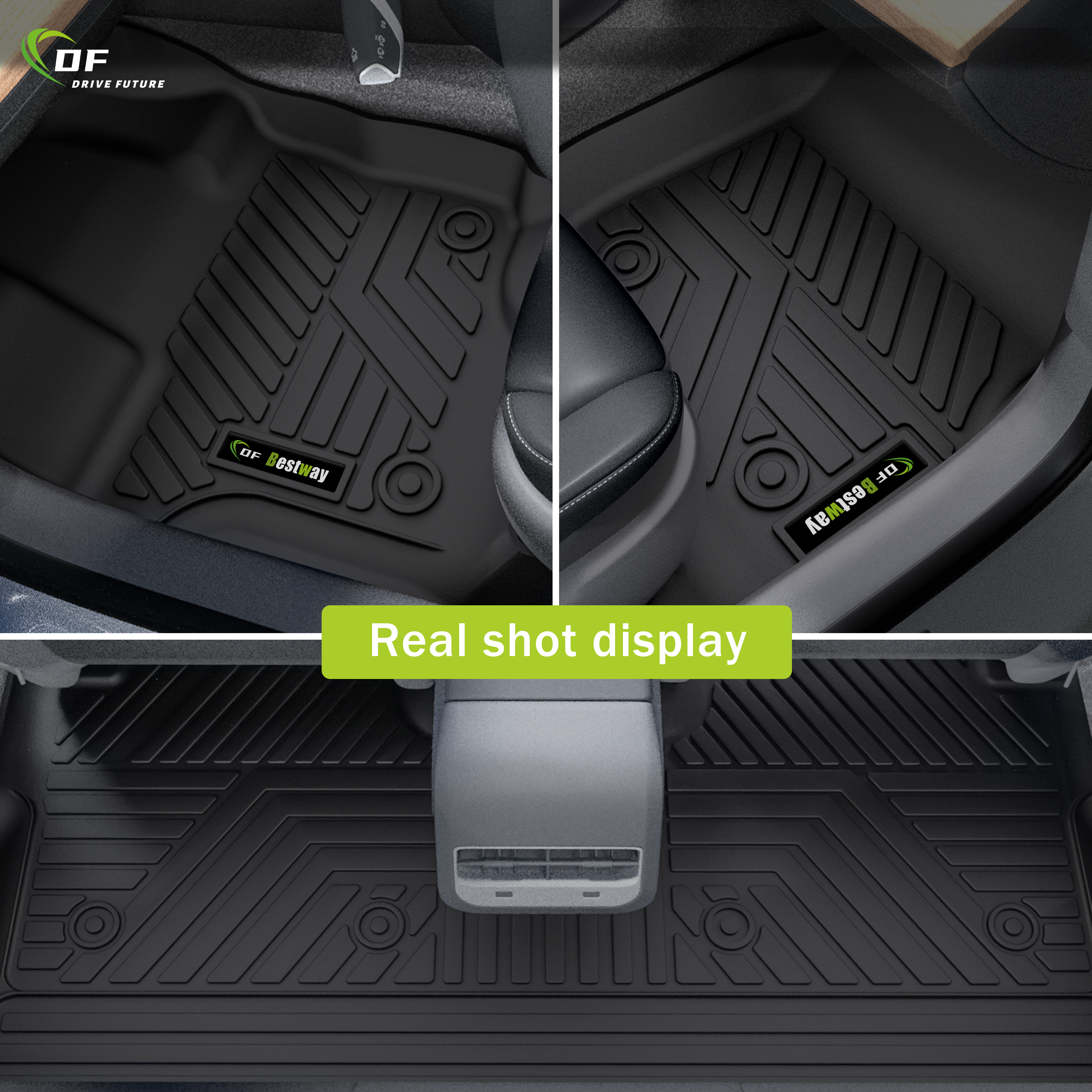 Tapis de voiture de haute qualité 3D TPE Tapis de sol de voiture Imperméable Antidérapant Facile à nettoyer Tapis de voiture pour Ford F-150