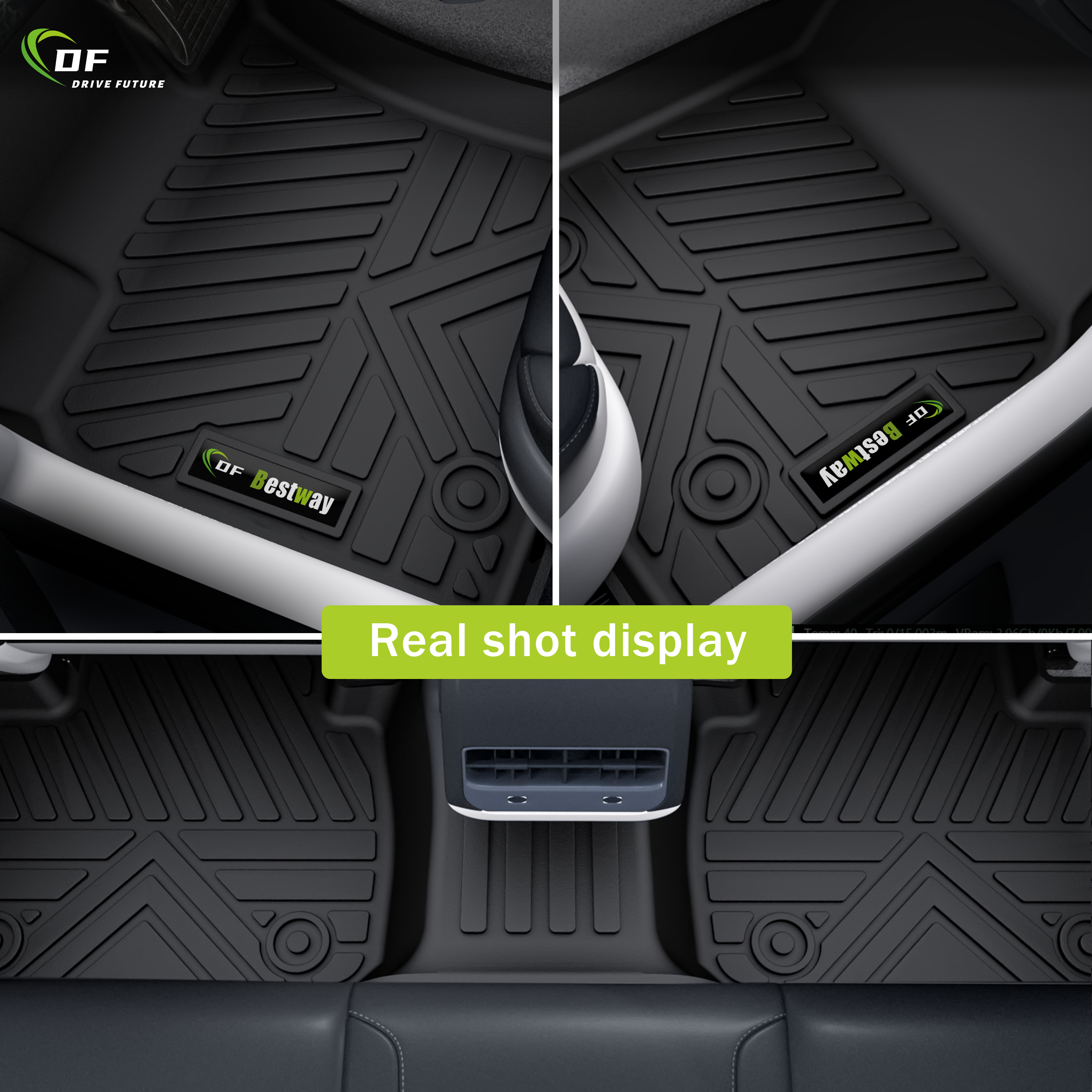 سجادة أرضية سيارة ثلاثية الأبعاد مادة تي بي إي غير قابلة للانزلاق من مادة صديقة للبيئة للبيع الساخن لسيارة تويوتا كامري