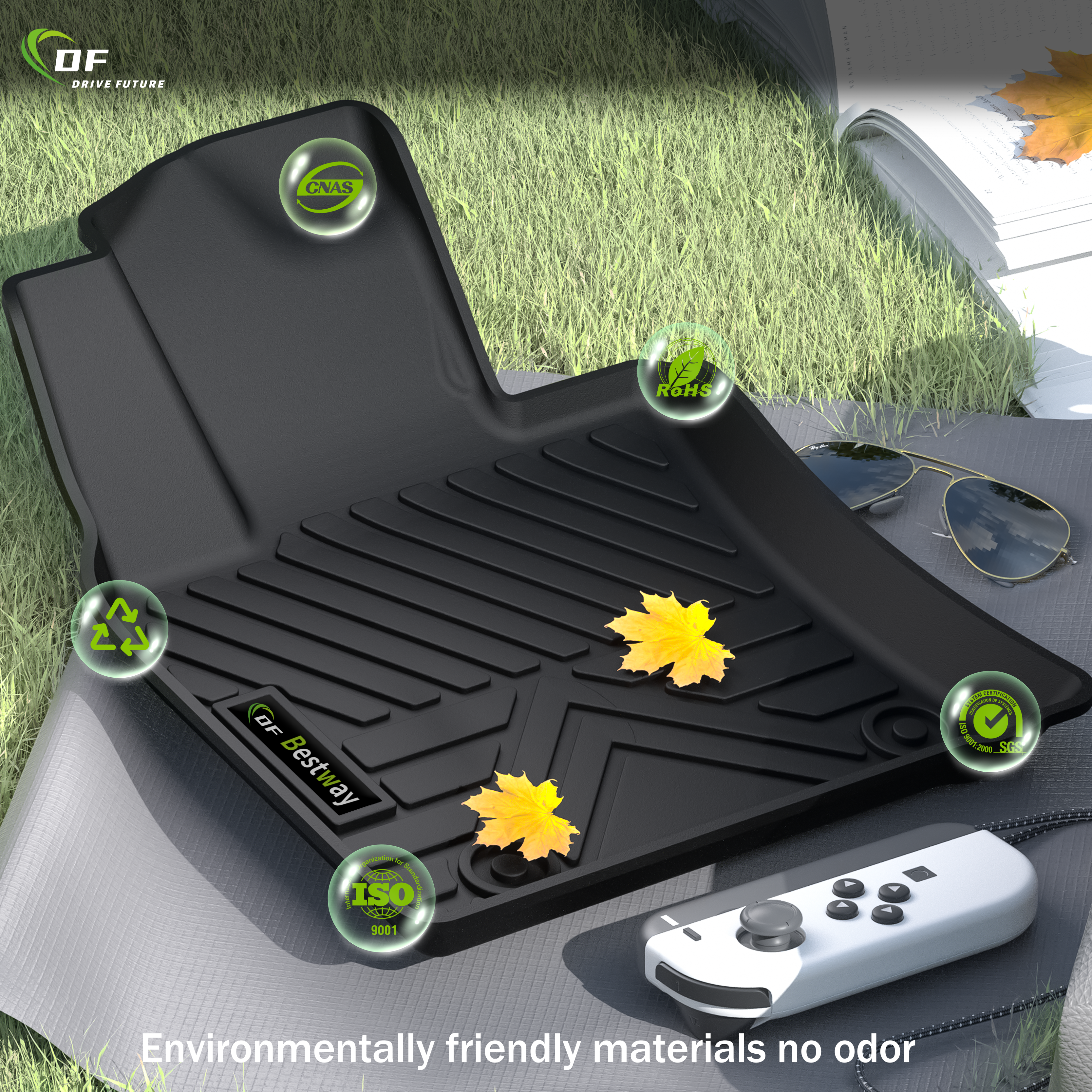 سجادة أرضية سيارة ثلاثية الأبعاد مادة تي بي إي غير قابلة للانزلاق من مادة صديقة للبيئة للبيع الساخن لسيارة تويوتا كامري