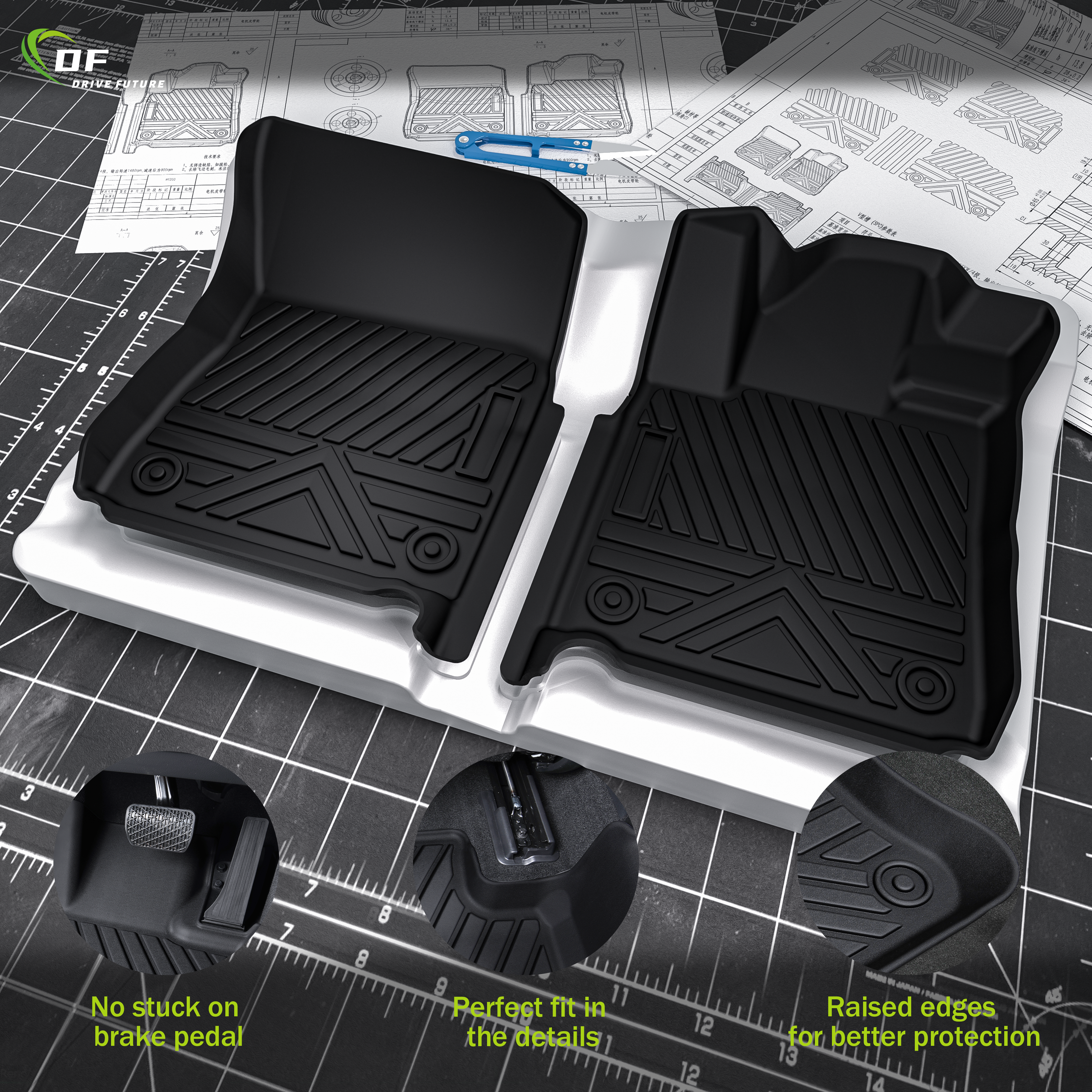 Tapis de voiture en TPE imperméables et personnalisés de haute qualité pour Toyota Tundra 2014-2024