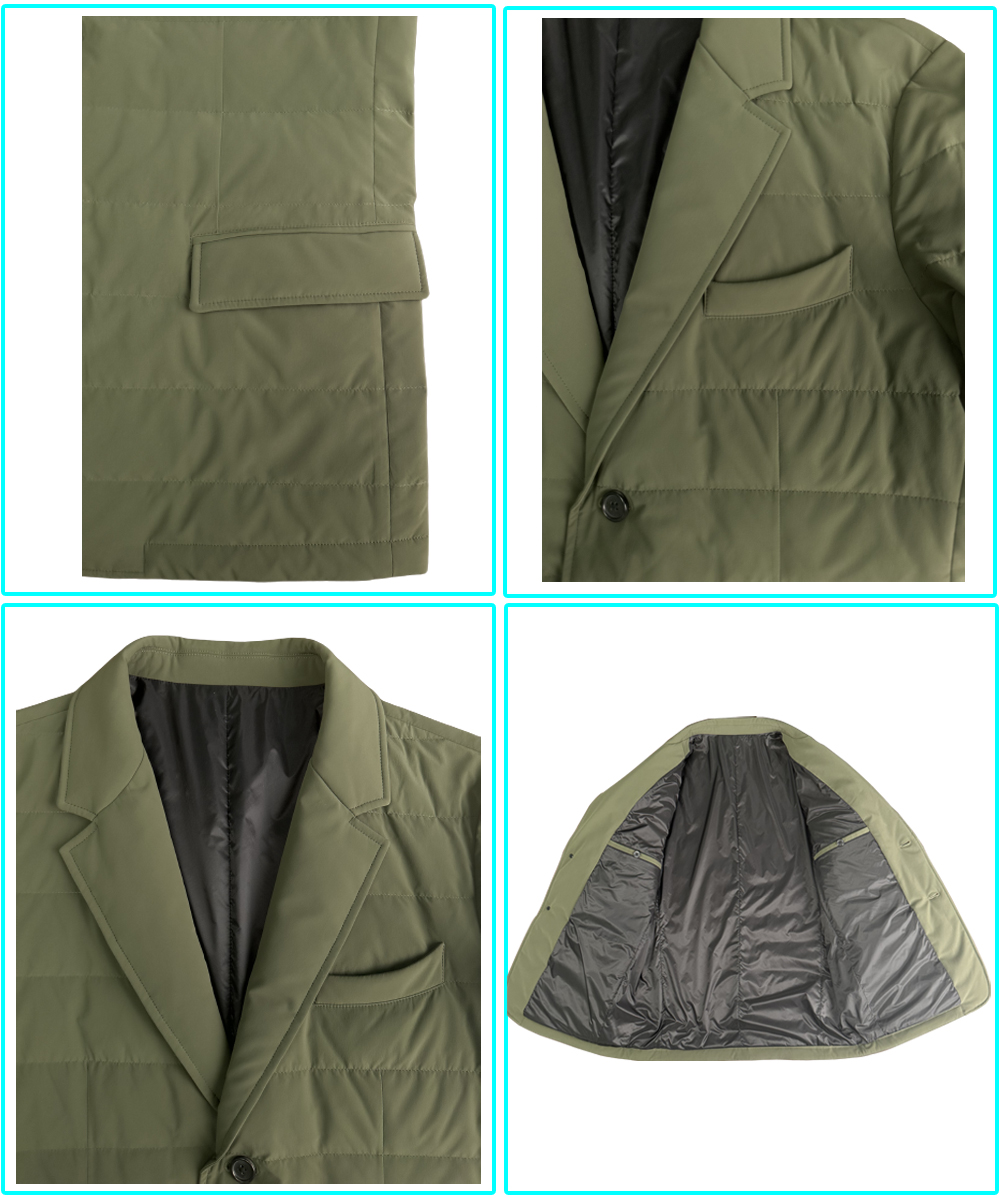 notch lapel down jacket