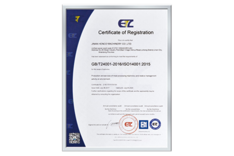 Environmental Static Management System Certificate