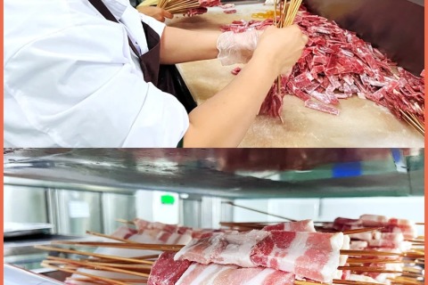 The application of fresh meat dicing line in the barbecue industry