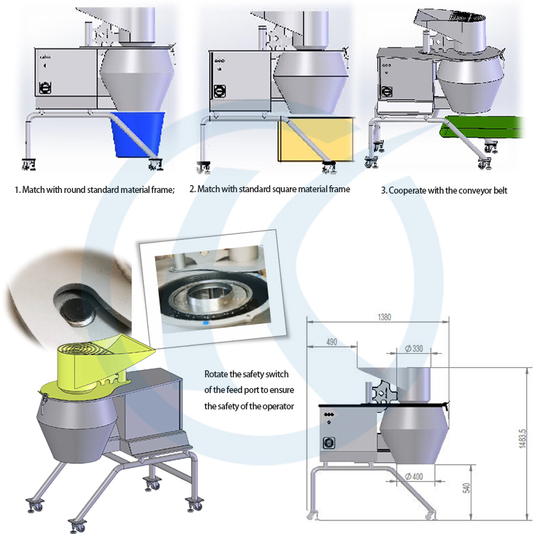 Rippled potato shredding machine
