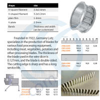 Rippled potato shredding machine