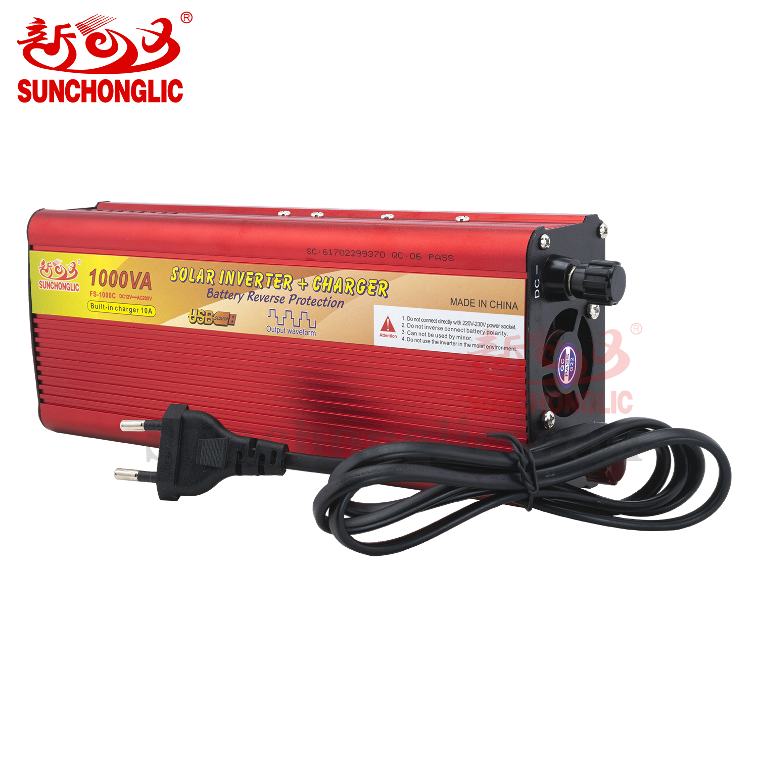 1000w 12v 220v off grid power invert with charger