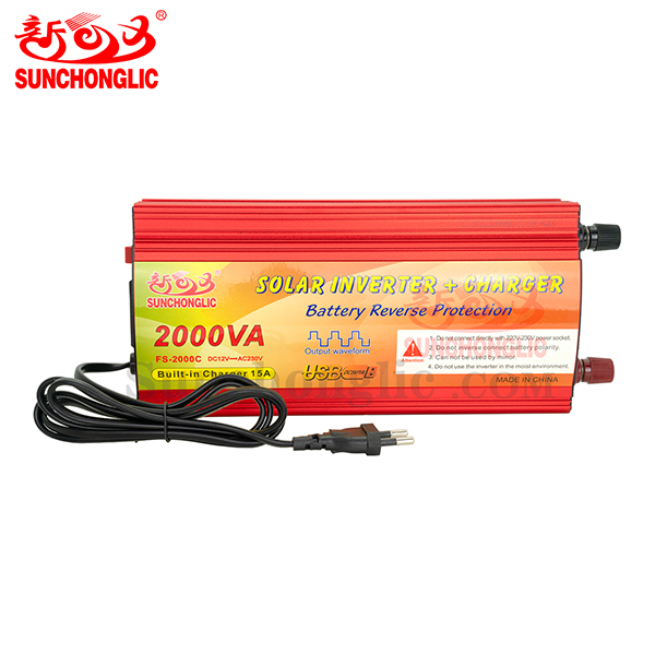 12v 220v 2KW modify sine wave inverter with AC charger