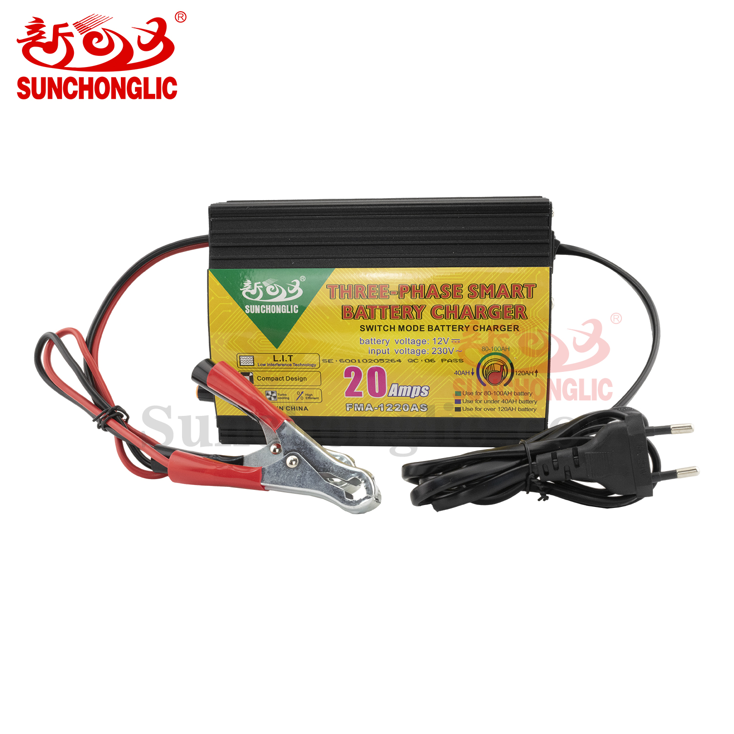 12V 20A battery charger for AGM GEL lead acid battery