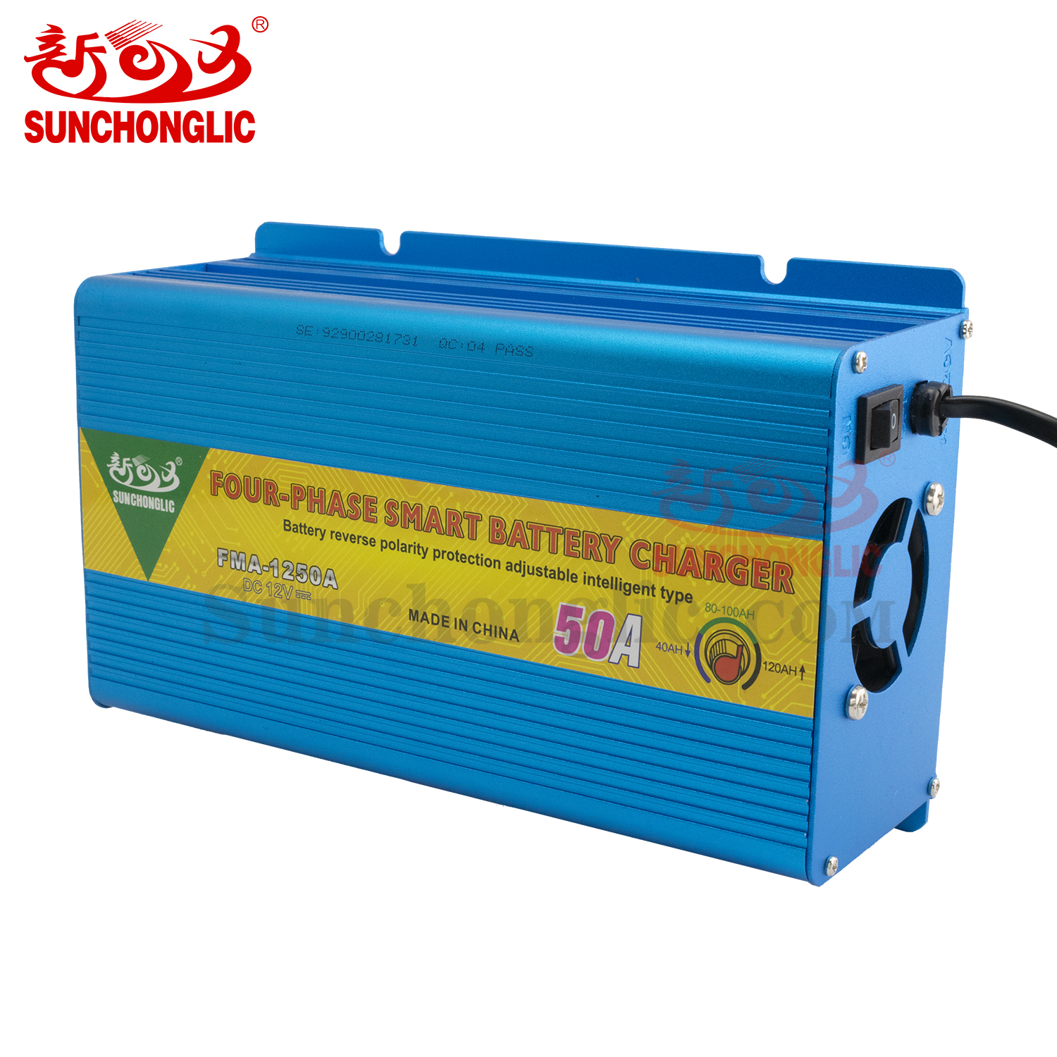 12 volt 50A AGM GEL lead acid car battery charger