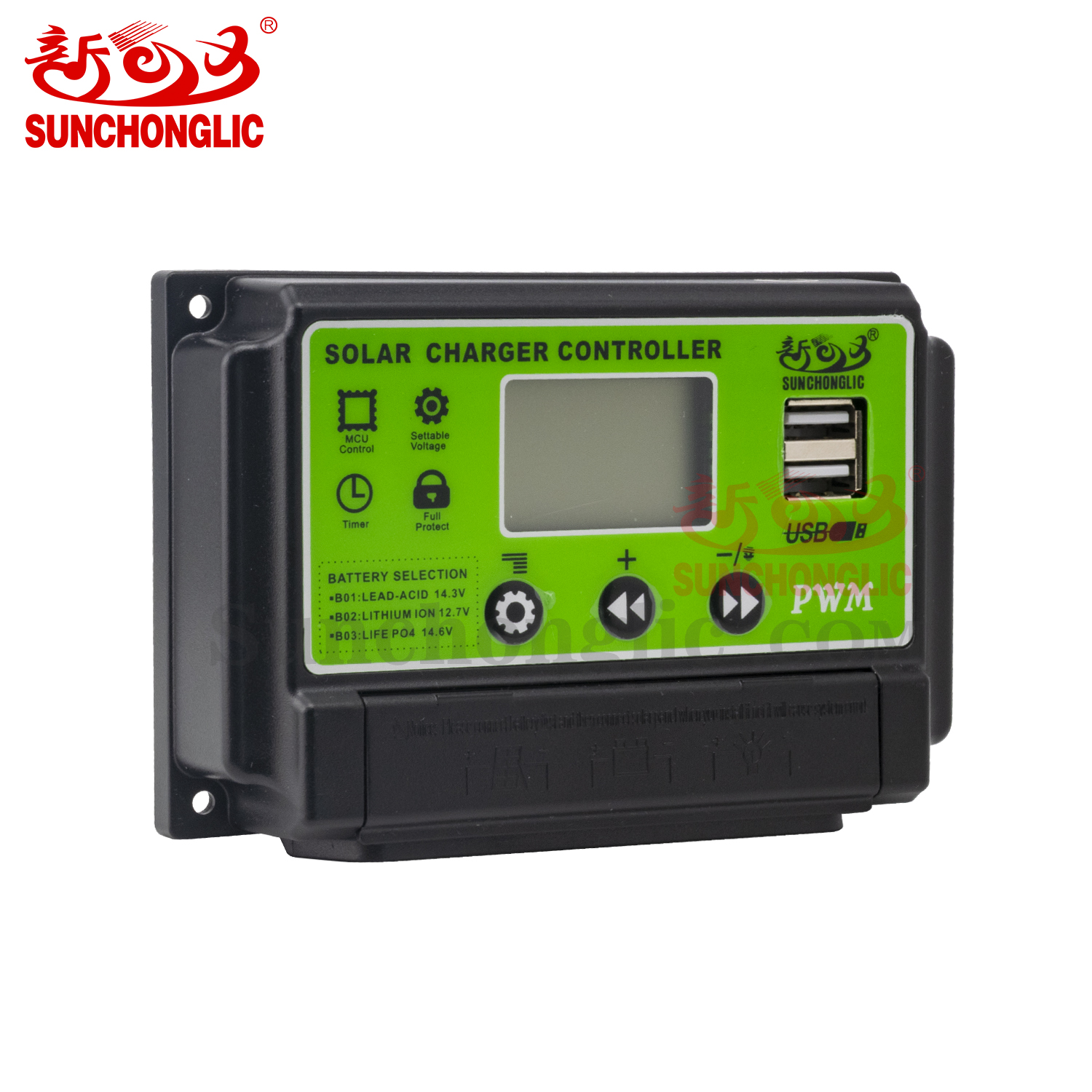 10A 20A 30A manual PWM solar charger controller