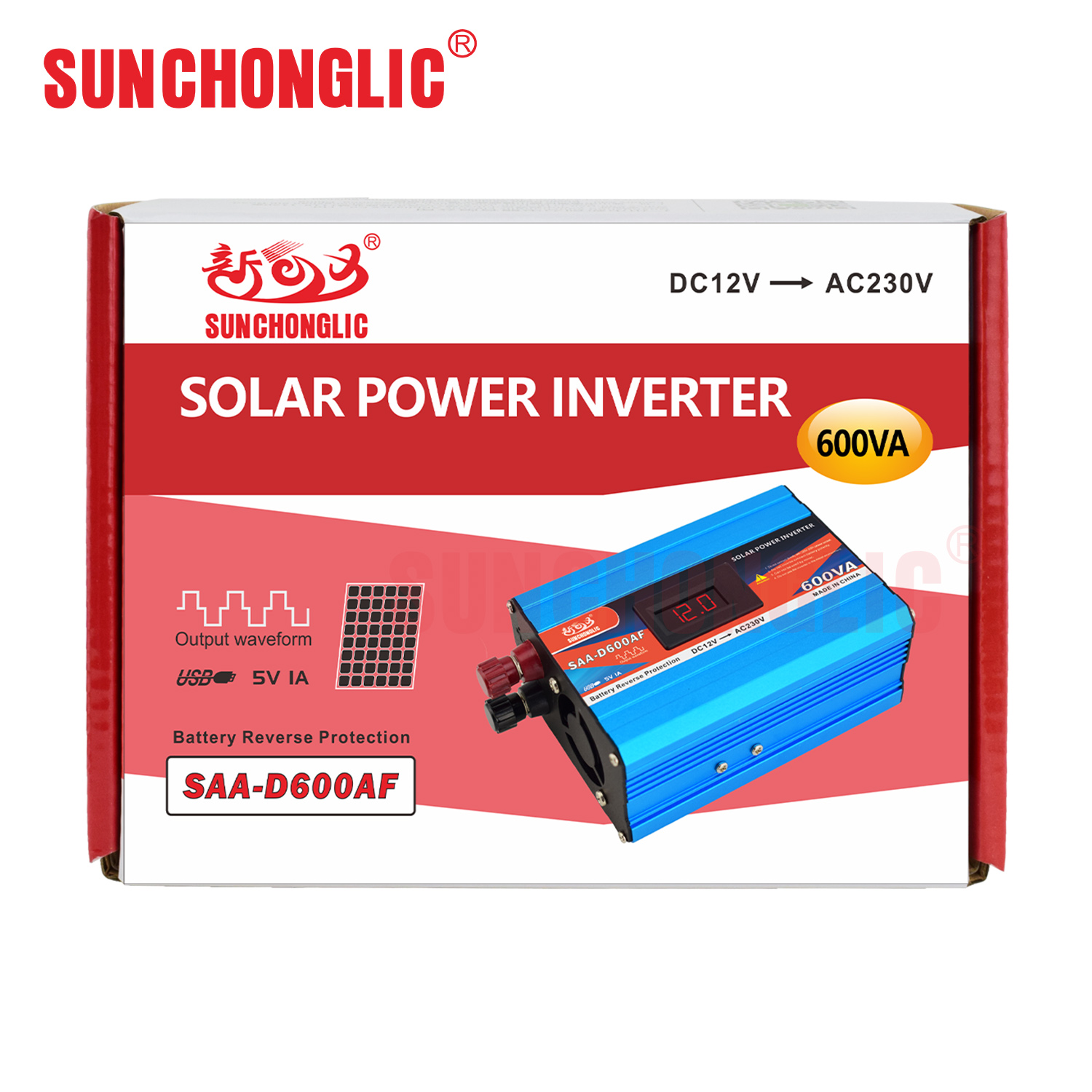 12v 220v dc ac 600va 600w invert solar power inverter
