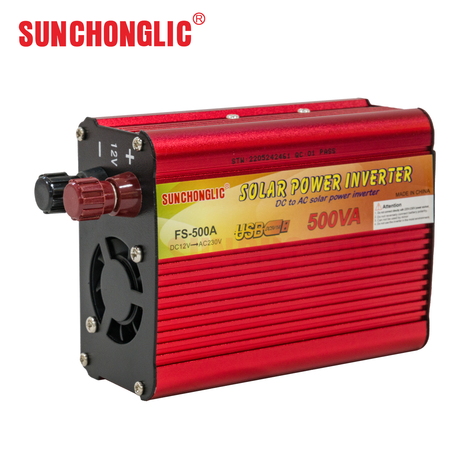 500W 12V DC Modified Sine Wave Inverter with USB Port for Off-Grid Use