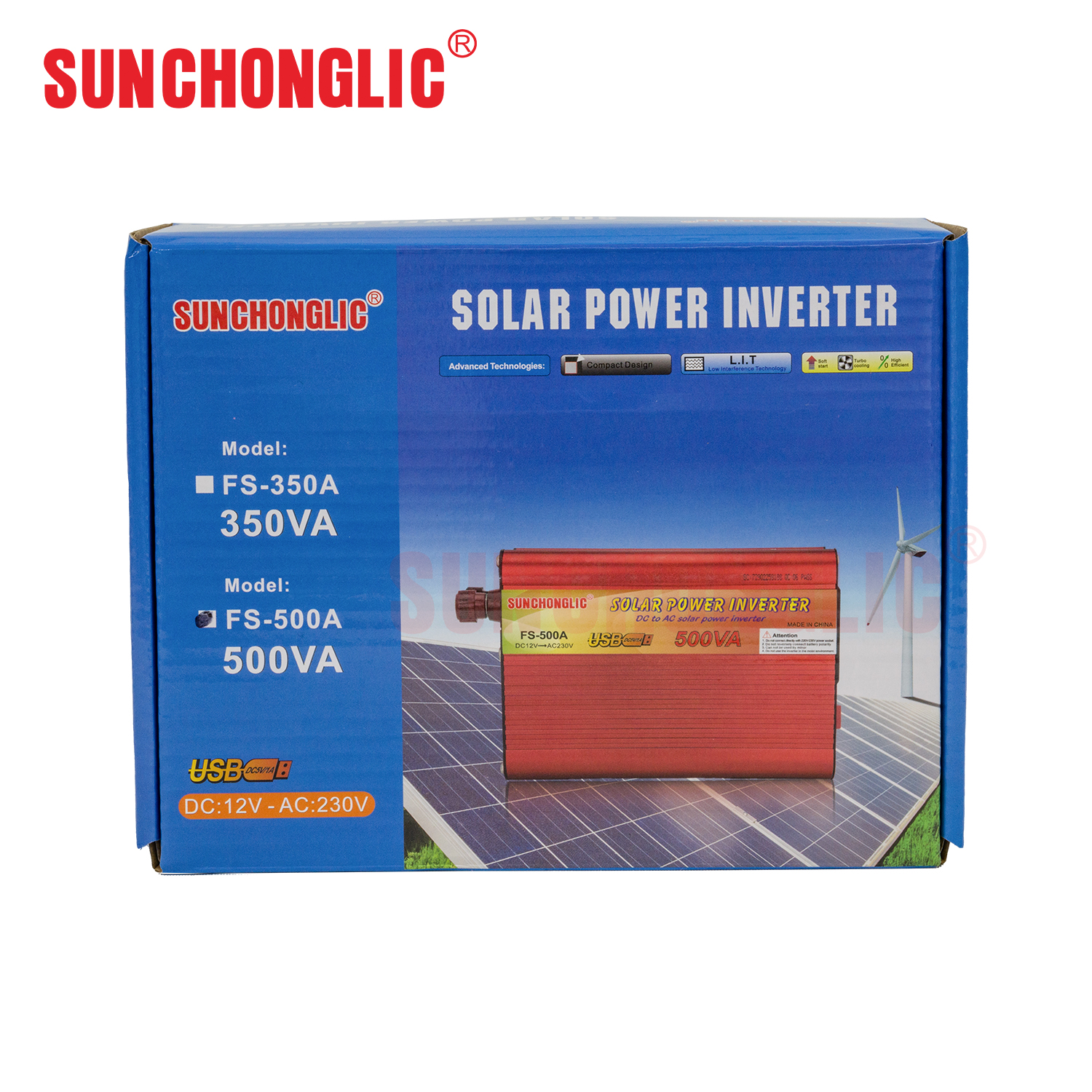 500W 12V DC Modified Sine Wave Inverter with USB Port for Off-Grid Use