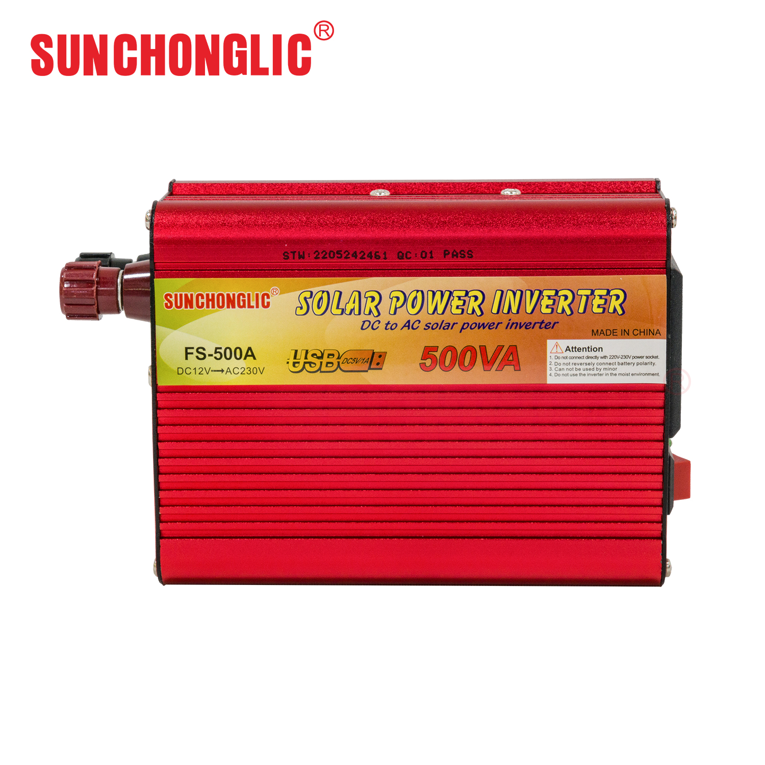 500W 12V DC Modified Sine Wave Inverter with USB Port for Off-Grid Use