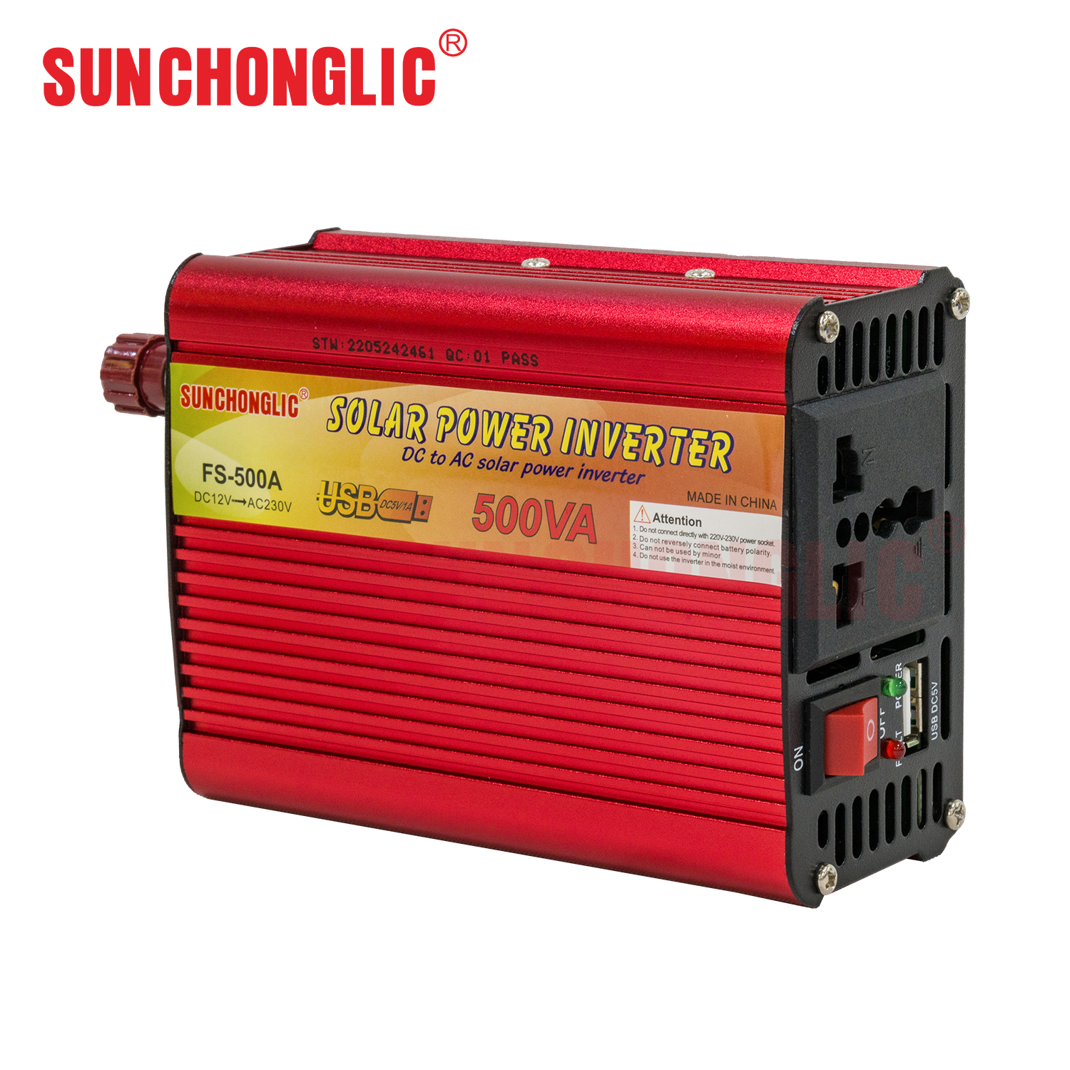 500W 12V DC Modified Sine Wave Inverter with USB Port for Off-Grid Use