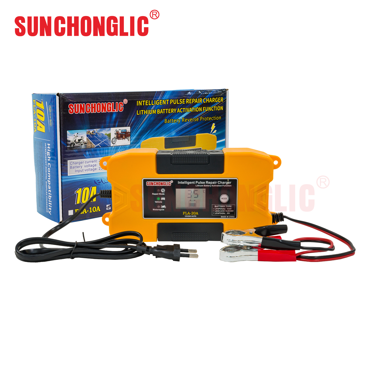 Wholesale sales 12V/24V 10A 20A lithium battery charger