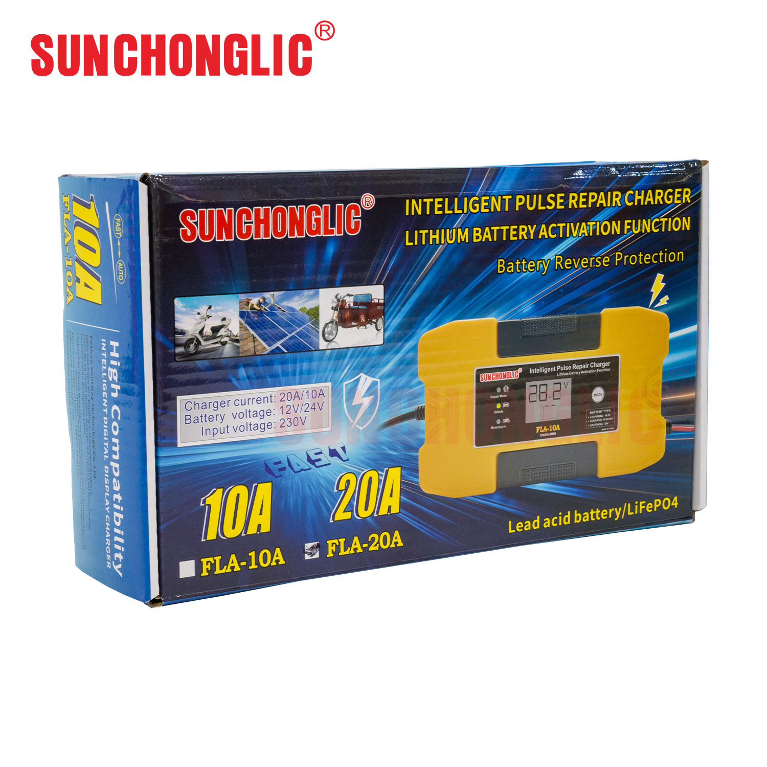 Wholesale sales 12V/24V 10A 20A lithium battery charger