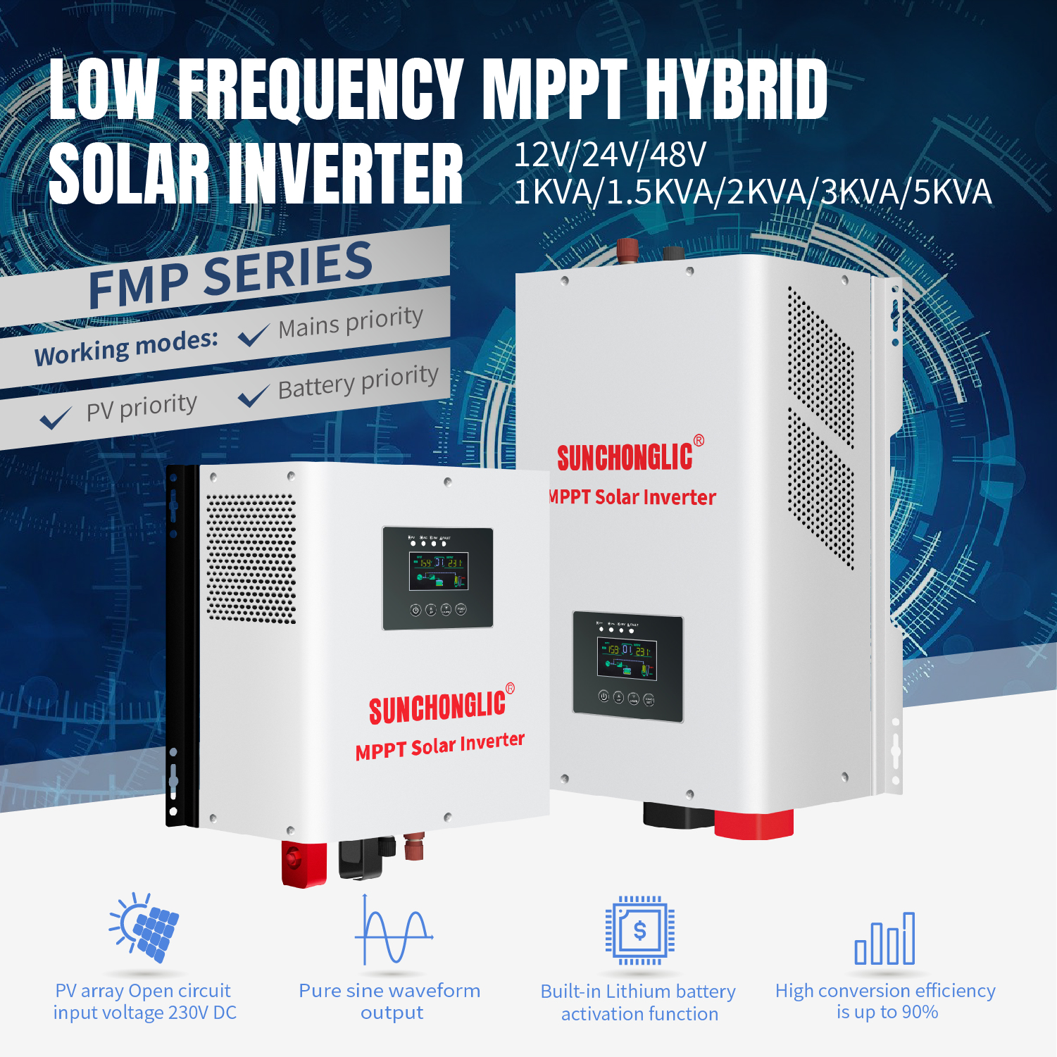 1000VA 1500VA UPS mppt solar inverter charger