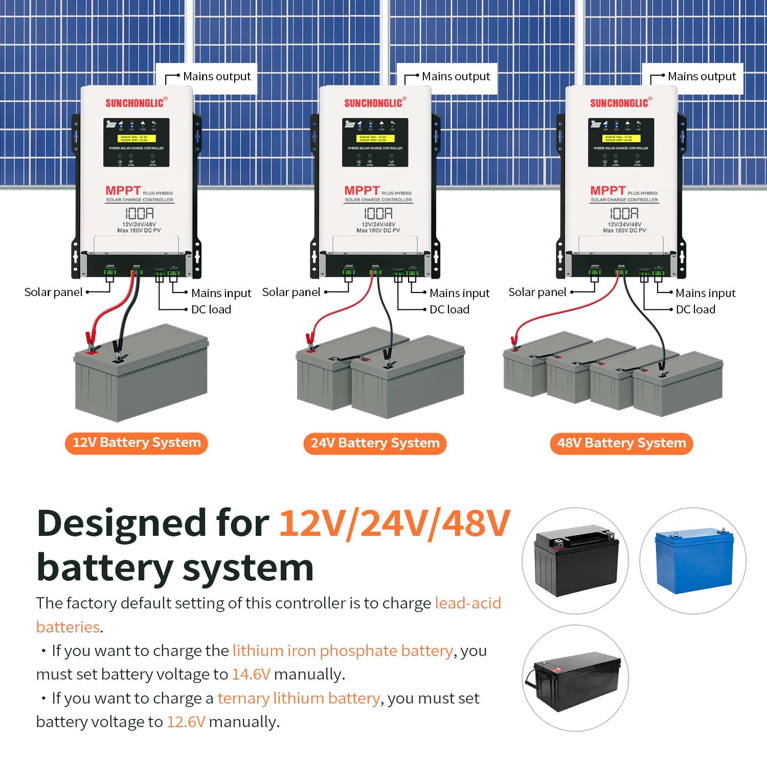 mppt solar charge controller 100a