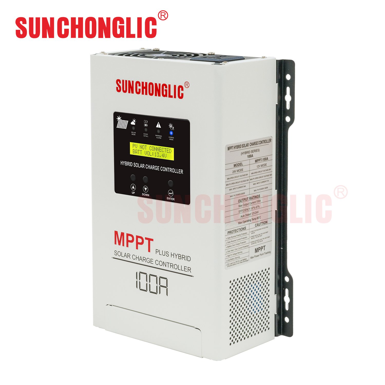 100A hybrid MPPT solar charge controller