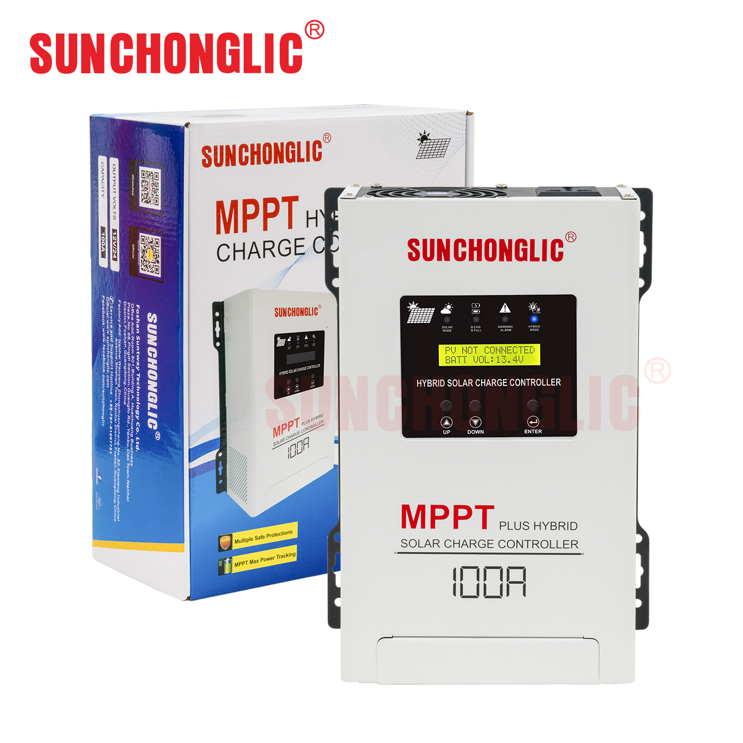 100A hybrid MPPT solar charge controller