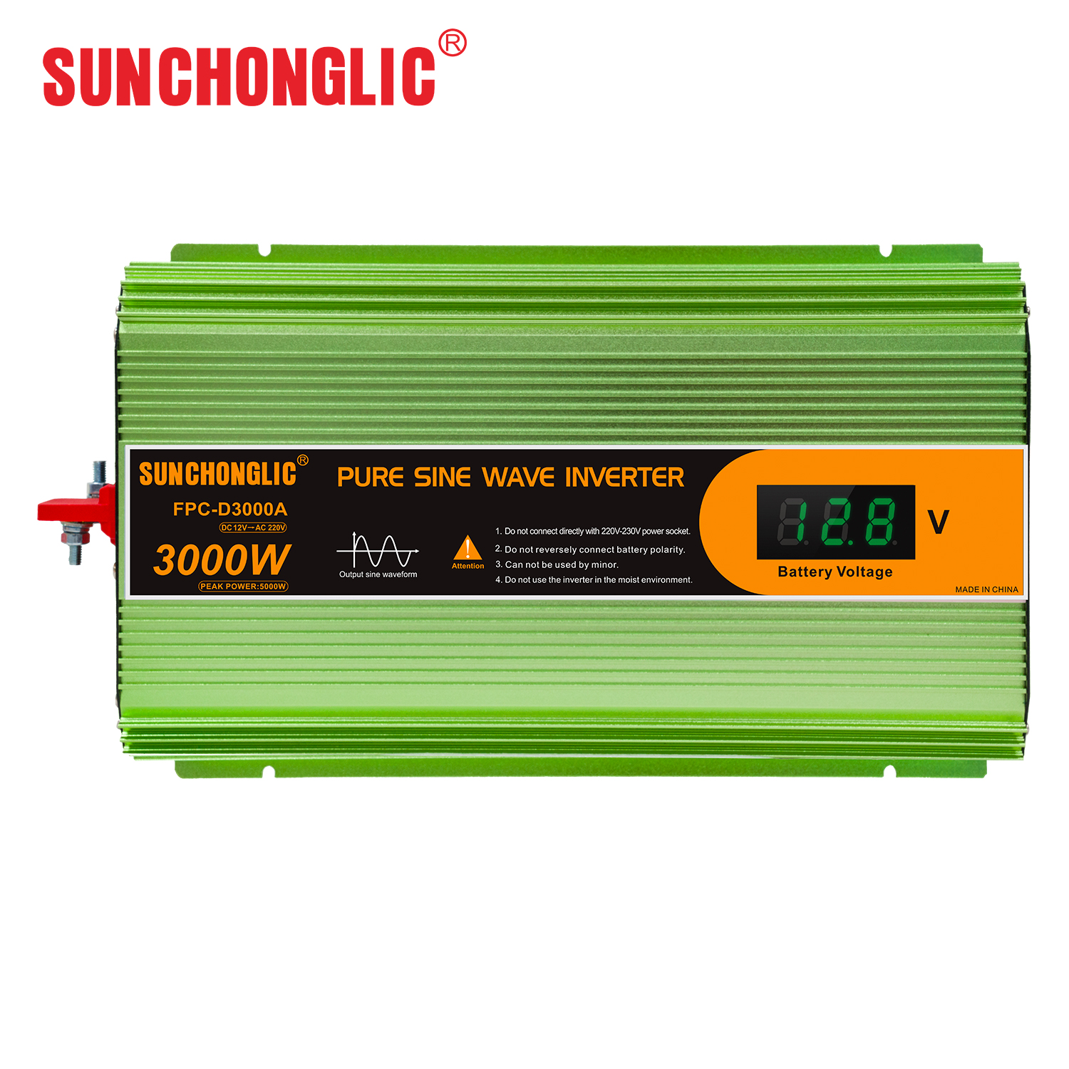 3000w Pure Sine Wave Inverter Dc 12v To Ac 220v With Big Screen