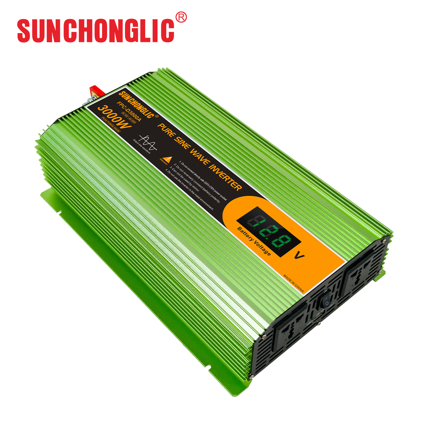 3000w Pure Sine Wave Inverter Dc 12v To Ac 220v With Big Screen