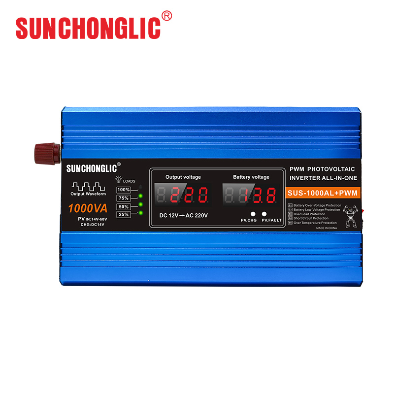 1000va 1000w Modified Sine Wave Power Inverter MPPT Solar Photovoltaic Inverter 12v To 220v
