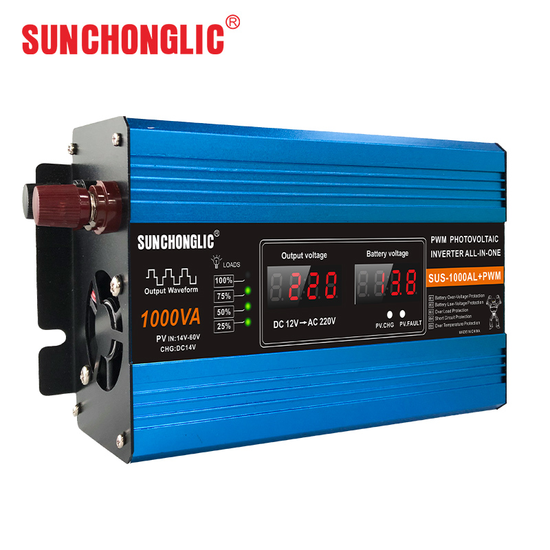 1000va 1000w Modified Sine Wave Power Inverter MPPT Solar Photovoltaic Inverter 12v To 220v