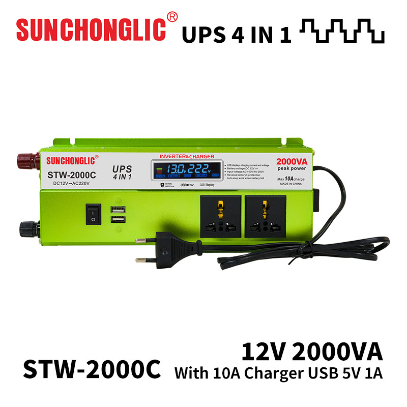 All-in-one 2000w Inverter & Charging System Converts 12v Dc To 220v Ac Output