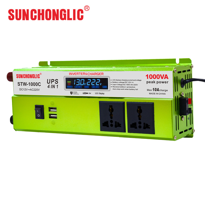 1000w 1000va Home Use Inverter With Charger Dc 12v To Ac 220v