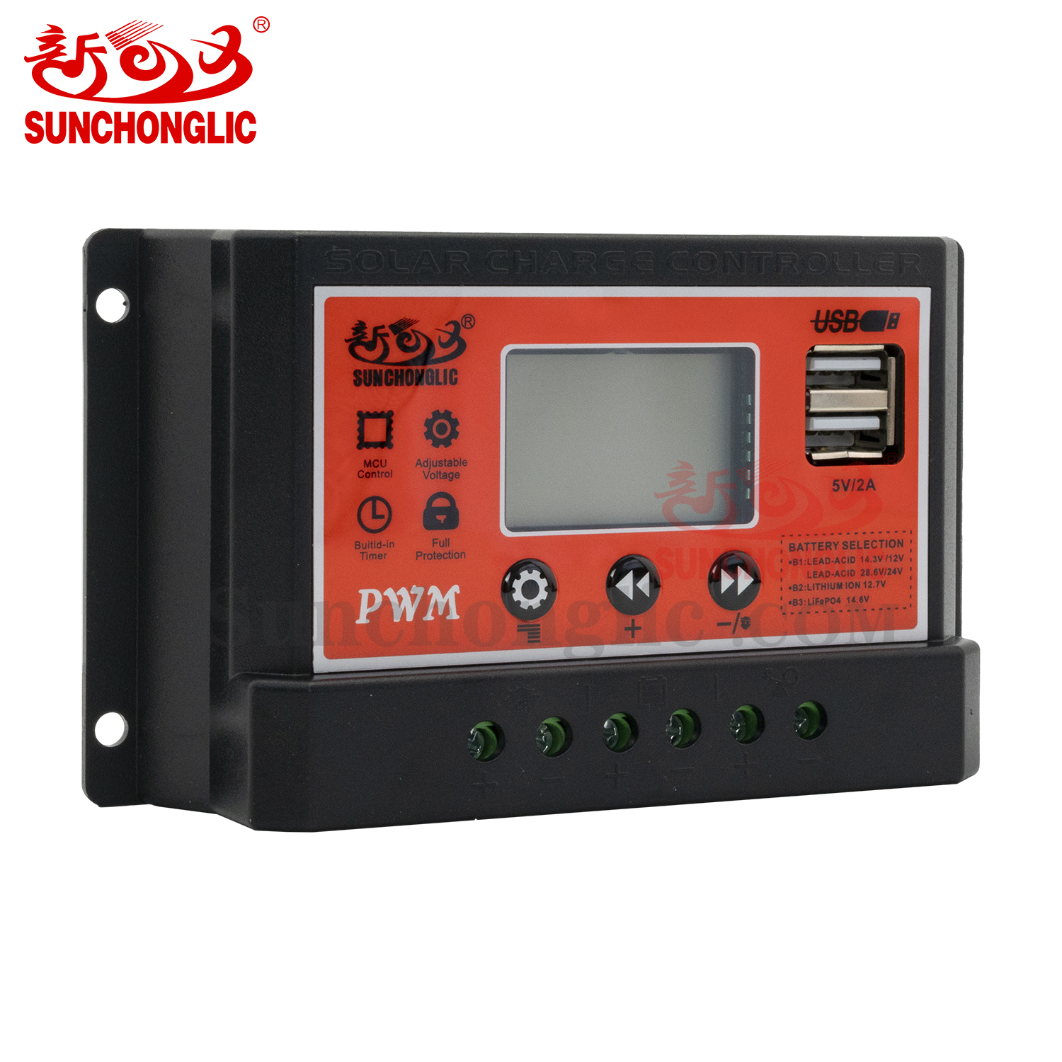 10 Amp Manual Pulse Width Modulation Solar Charger Controller with LCD Display 24 Volt