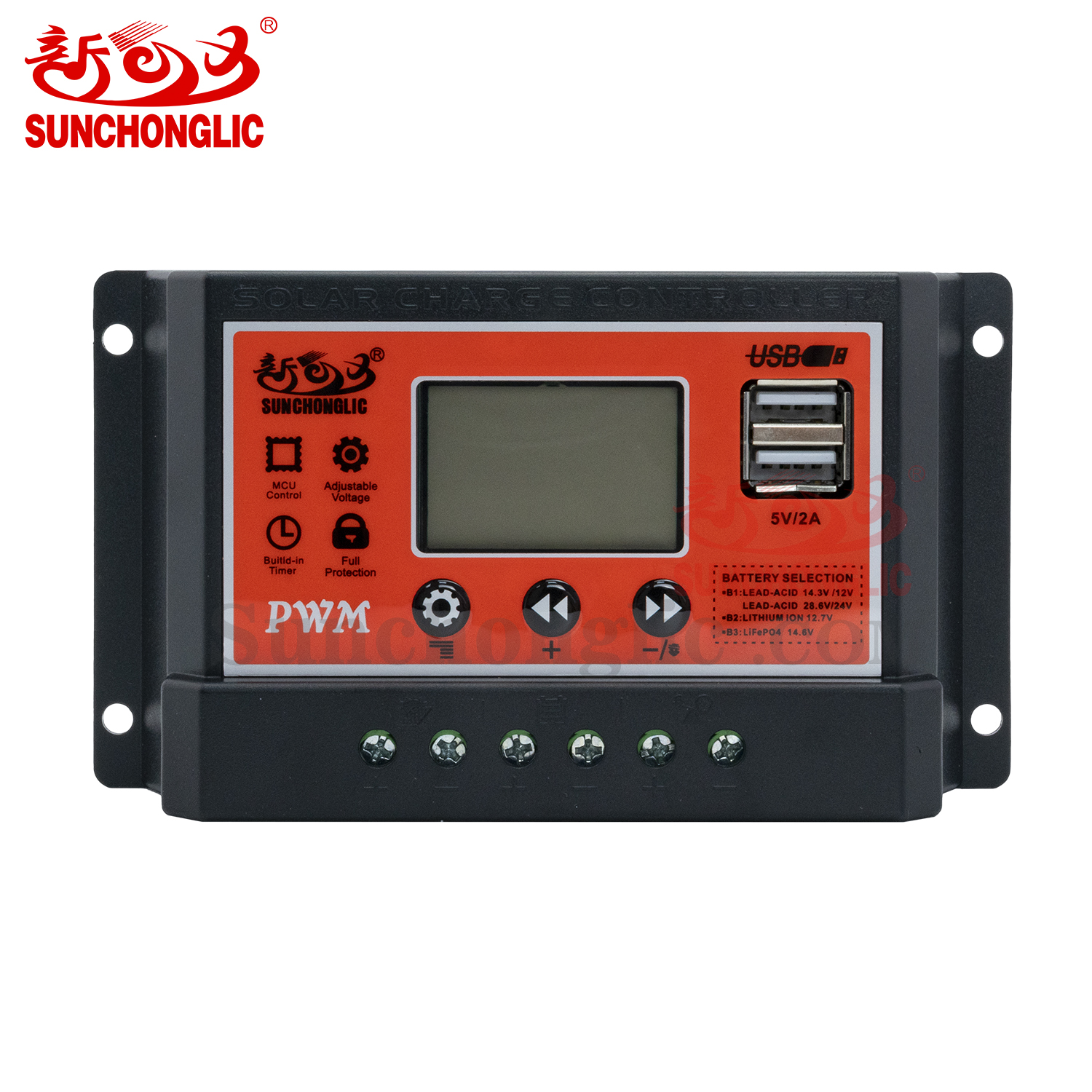 10 Amp Manual Pulse Width Modulation Solar Charger Controller with LCD Display 24 Volt