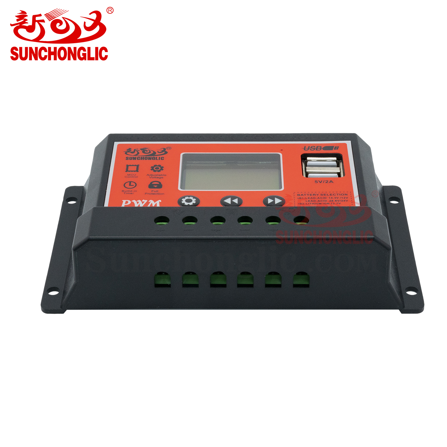 10 Amp Manual Pulse Width Modulation Solar Charger Controller with LCD Display 24 Volt