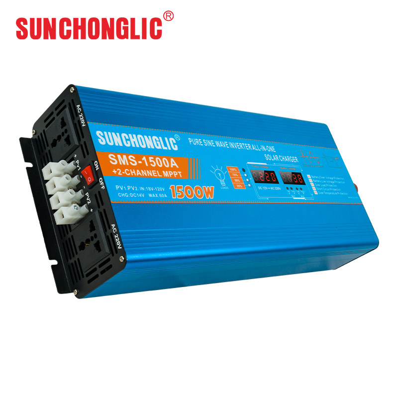 2000 Watt Pure Sine Wave Inverter with 60A MPPT Solar Charger and 220V AC Output for High Power Applications