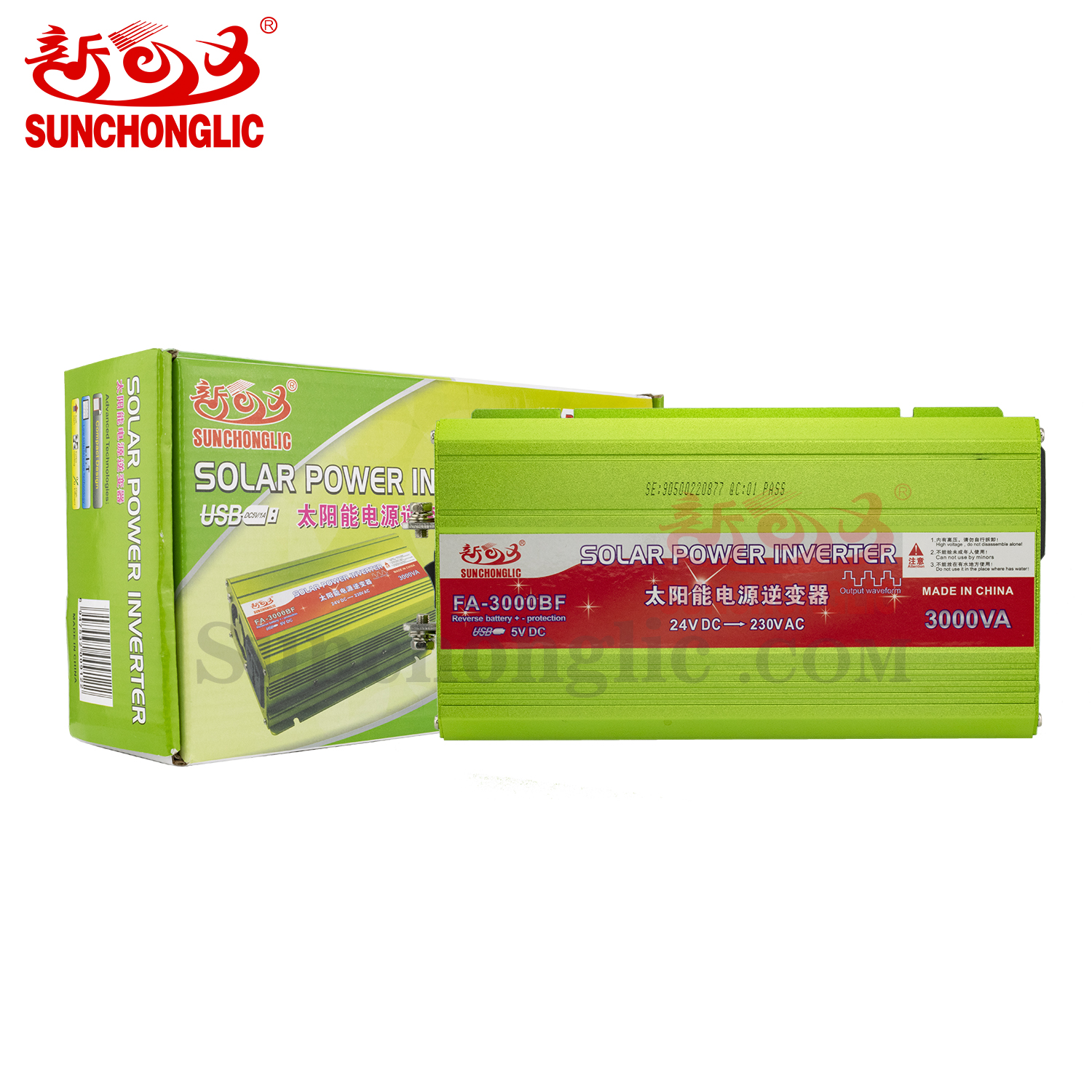 Modified Sine Wave Inverter for Off-Grid Solar Systems - 24V 3000VA with USB 5V Interface