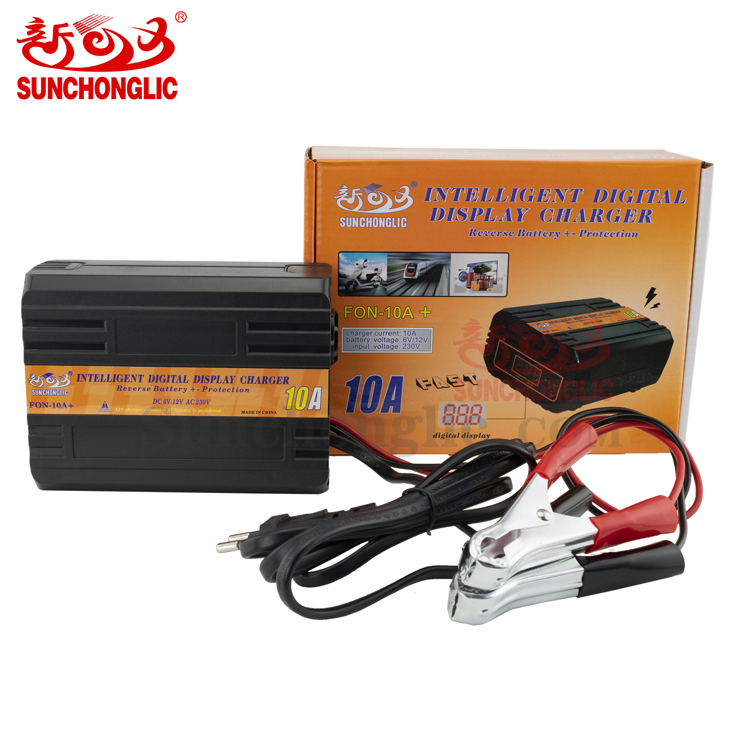 FON Three - Stage PWM Lead - Acid Car Battery Charger with 150 - 250V AC Input