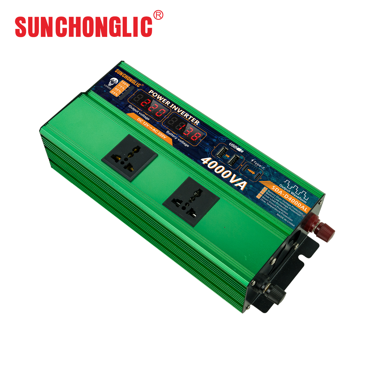 SDA-D4000AL 4000VA Peak Modified Sine Wave Power Inverter DC24V To AC220V Solar Inverter With Digital Display