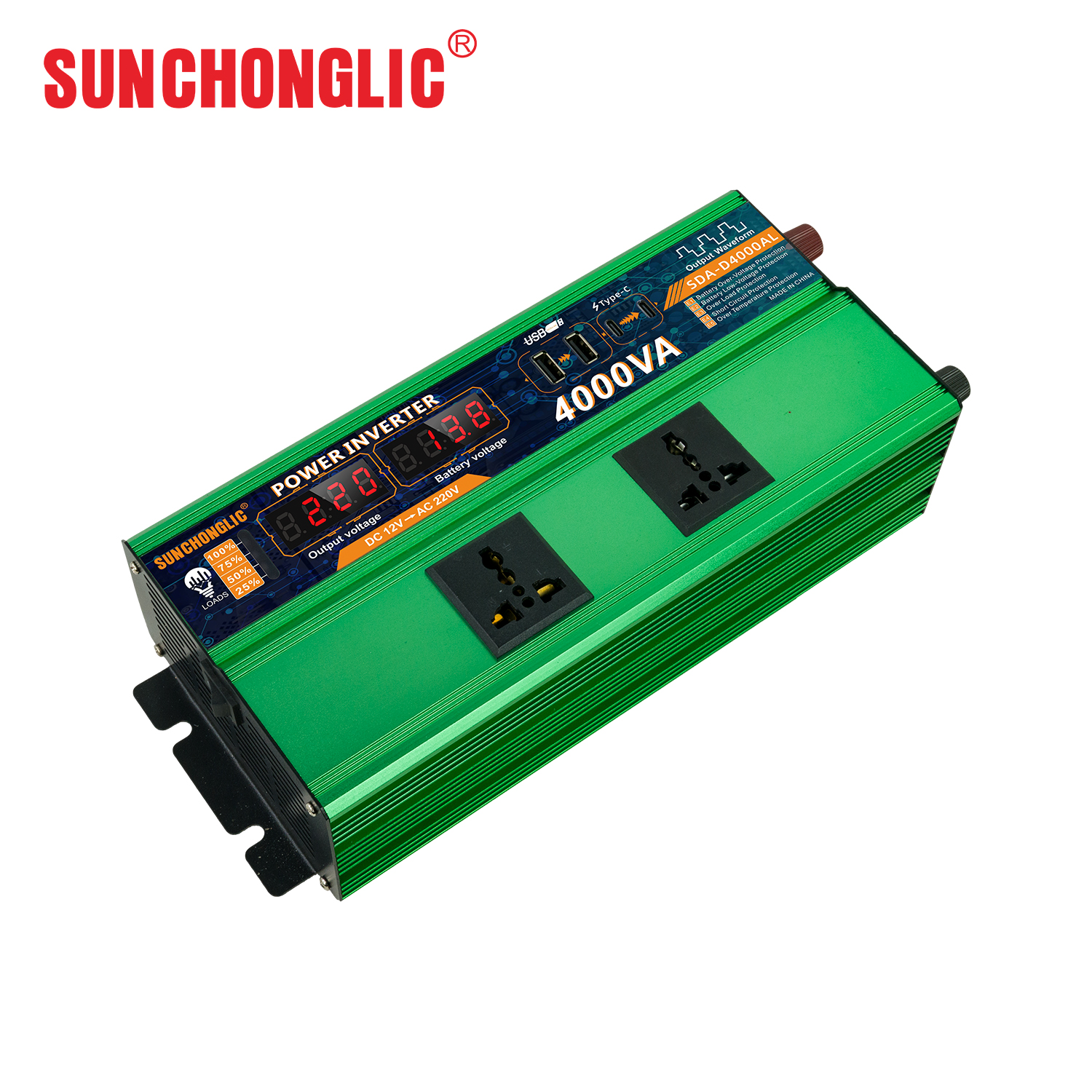 SDA-D4000AL 4000VA Peak Modified Sine Wave Power Inverter DC24V To AC220V Solar Inverter With Digital Display