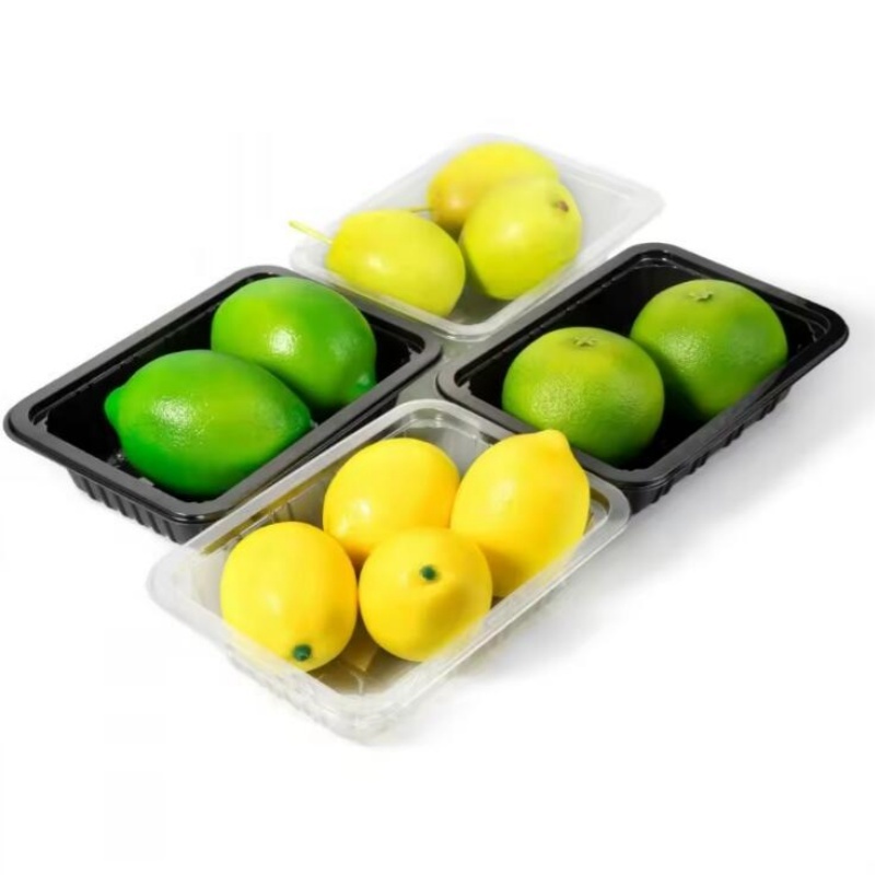 Boîte d'emballage de plateau PET en plastique de supermarché pour fruits de mer