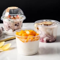 Tasse à dessert en PET/PP/PS avec couvercles